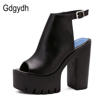 Hot Sale European Women Summer Shoes Slingbacks High Heels Sandals Platform Casual Shoes for Party 2021 New Black Size 42