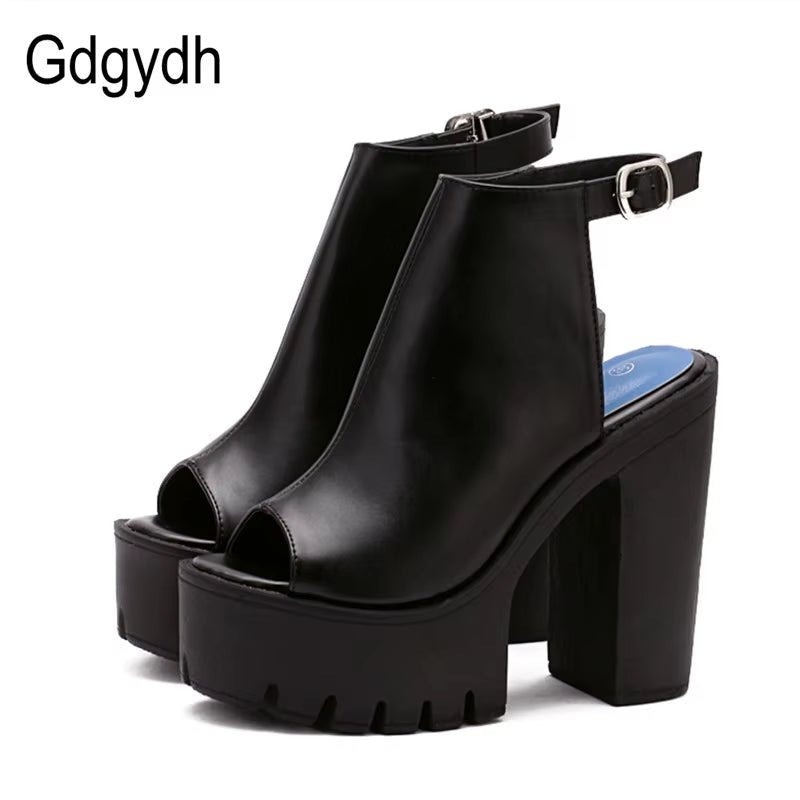 Hot Sale European Women Summer Shoes Slingbacks High Heels Sandals Platform Casual Shoes for Party 2021 New Black Size 42
