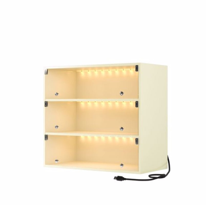 Off-White LED Light Shoebox Triple Layer with Glass Door - 1 Box