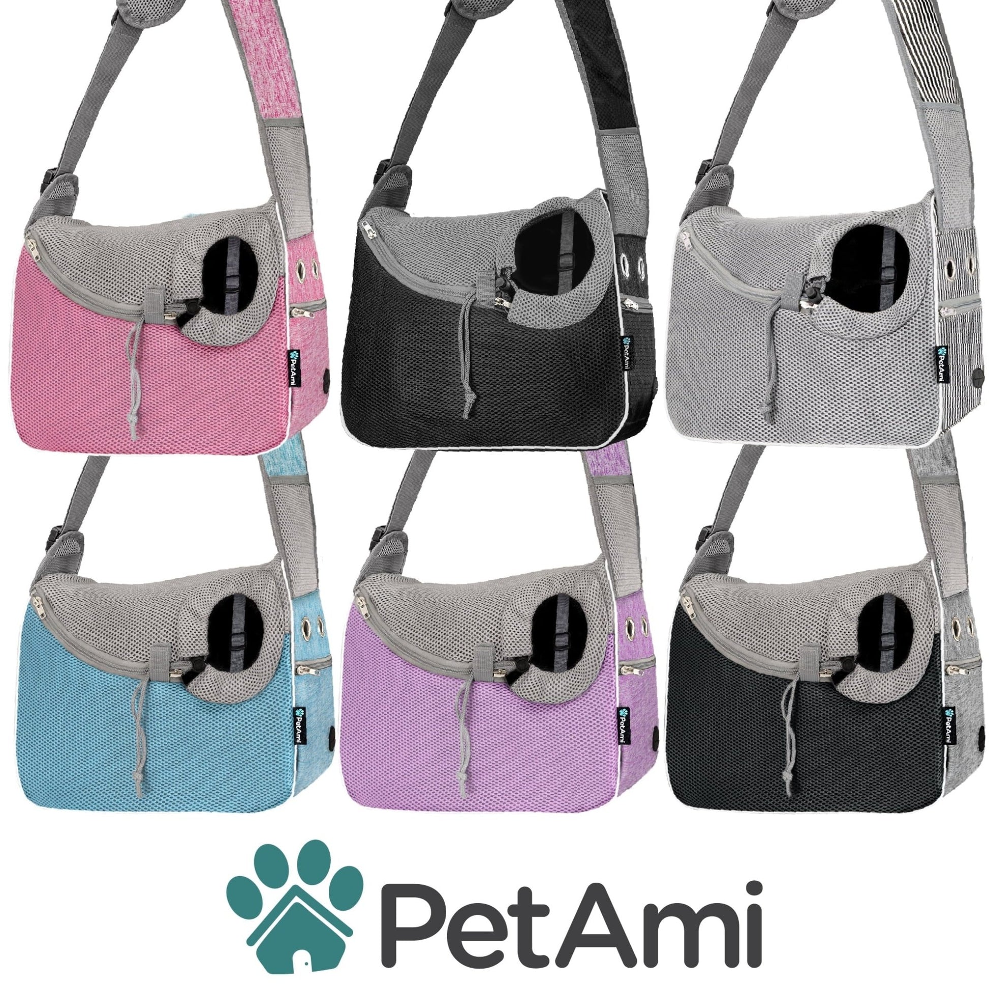 Small Dog Sling Carrier, Soft-Sided Crossbody Puppy Carrying Purse Bag, Adjustable Sling Pet Pouch to Wear Medium Dog Cat Travel, Dog Bag for Traveling, Breathable, Poop Bag Dispenser, Gray
