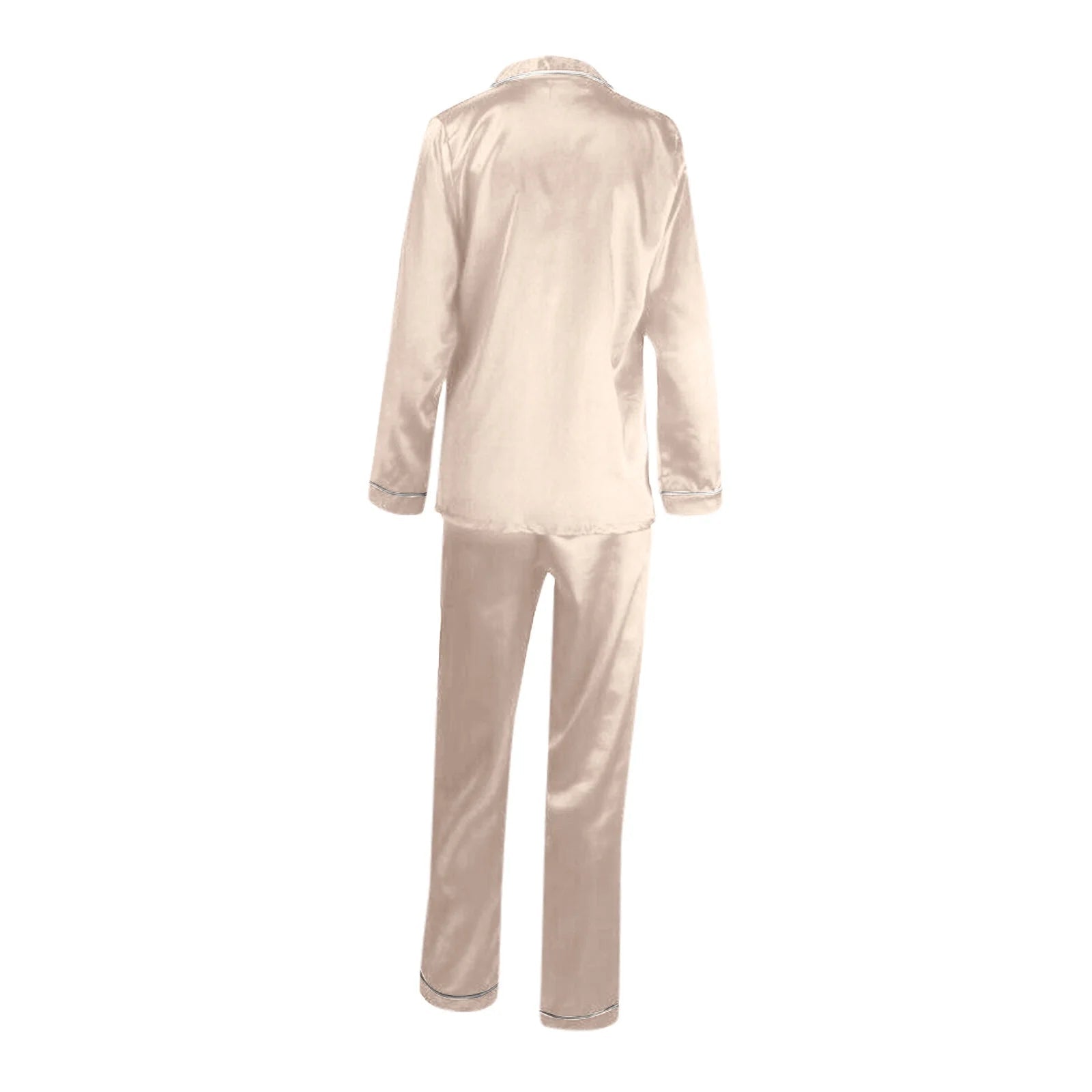 Underwear for Women, Womens Silk Satin Pajamas Set Long Sleeve Button down Sleepwear 2 Piece Lounge Set Pj Set M-5XL Gold 5XL